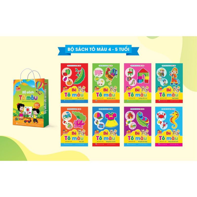 Túi 8cuốn Tô MàuCho Bé 4-5 tuổi