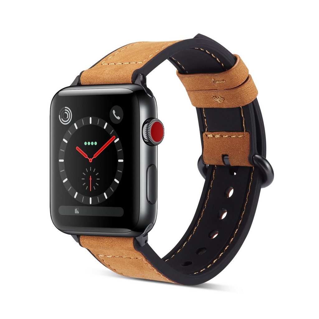Dây đeo bằng silicon da nhám phong cách retro cho đồng hồ apple watch series 5 4 3 2 1