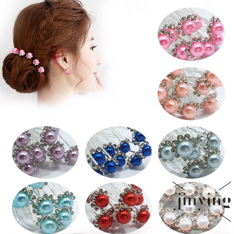 GETNOIVAS Set 10 trâm cài tóc đính ngọc trang trí tóc cô dâu