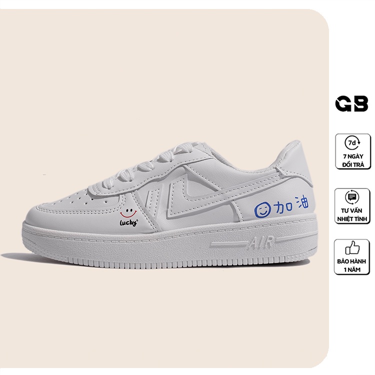 [Mã WABRMH99 giảm 12% đơn 99K]Giày Sneaker Nữ Trắng Da Mềm Đế Cao 3 cm giayBOM B1642