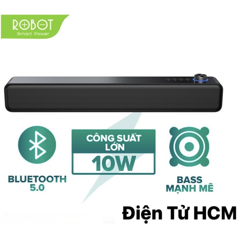 Soundbar công suất 10W Pin 1200mAh - Loa thanh Bluetooth để Bàn ROBOT RB480- Hàng Chính Hãng