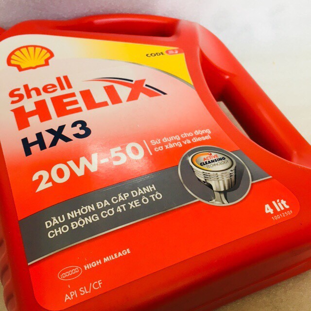 NHỚT SHELL HELIX HX3 20W-50 - CAN 4 lít