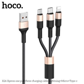 Cáp sạc 3 đầu Hoco X26 chính hãng