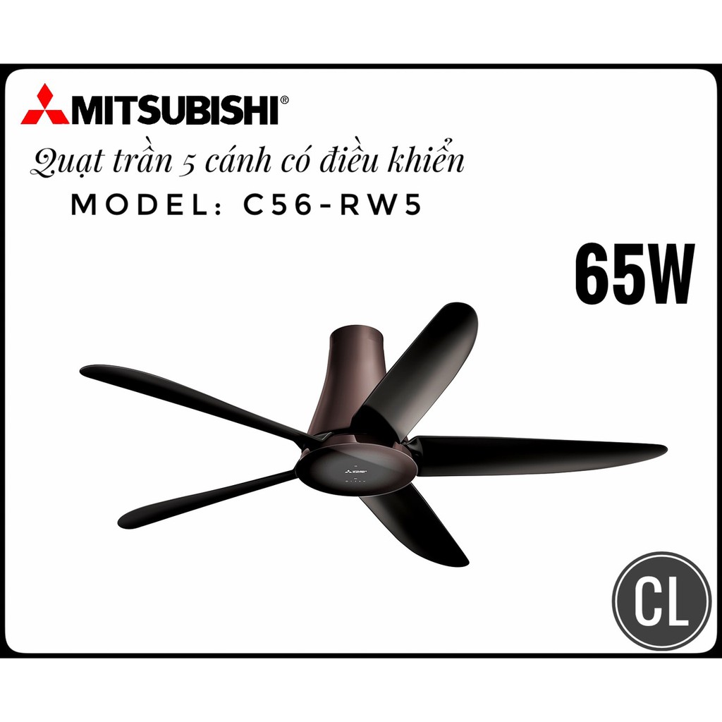 Quạt trần 5 cánh Mitsubishi Electric C56-RW5 Đen