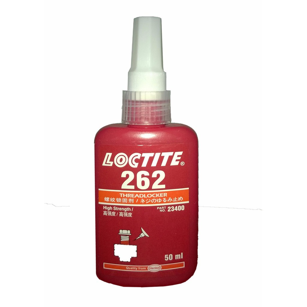 Keo khóa ren Loctite 262, khóa bulong, đai ốc tác dụng tốt cho tất cả các loại ren kim loại, chai 50ml