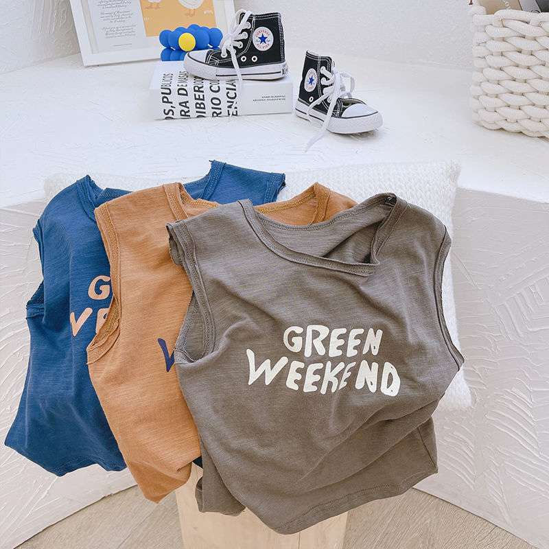 Quần áo hè bé trai, Áo ba lỗ sát nách GREEN Week cho bé chất cotton cực mát - SUMO KIDS