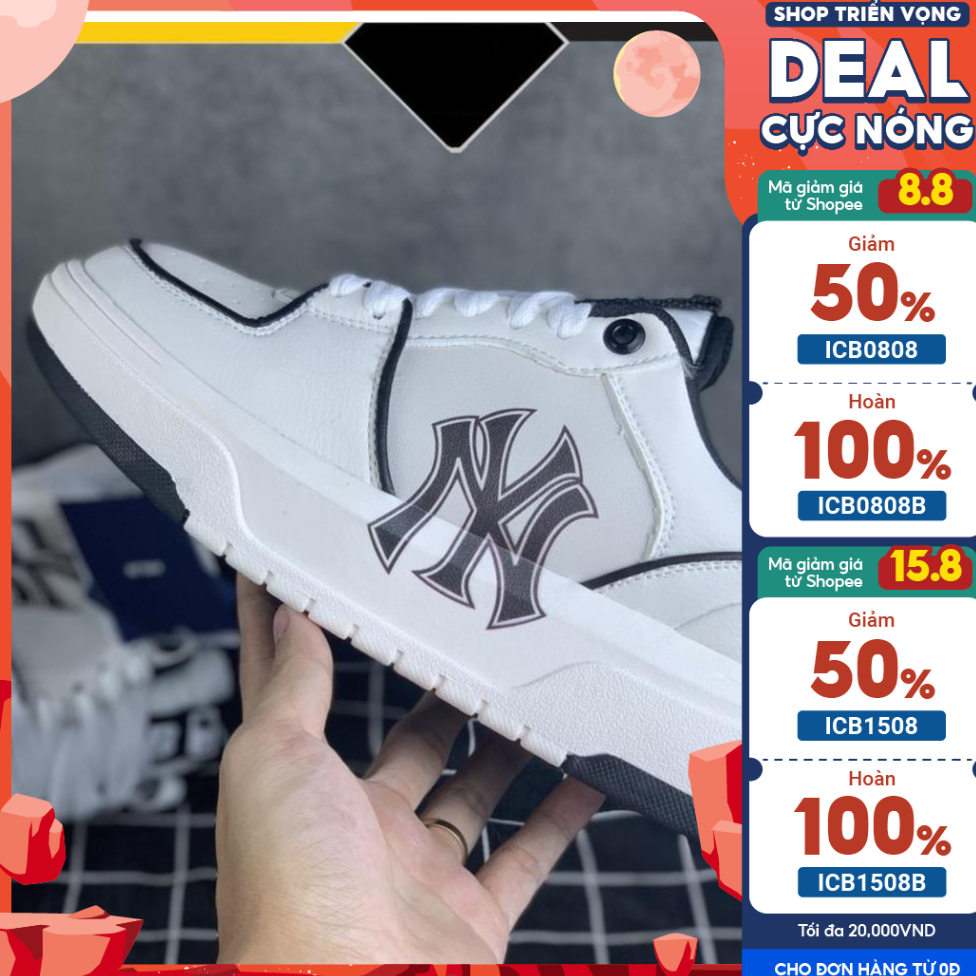 Giày MLB Chunky Liner NY đế đệm khí, chuẩn form nguyên bản. Giày MLB trắng xanh đen thiết kế độc đáo