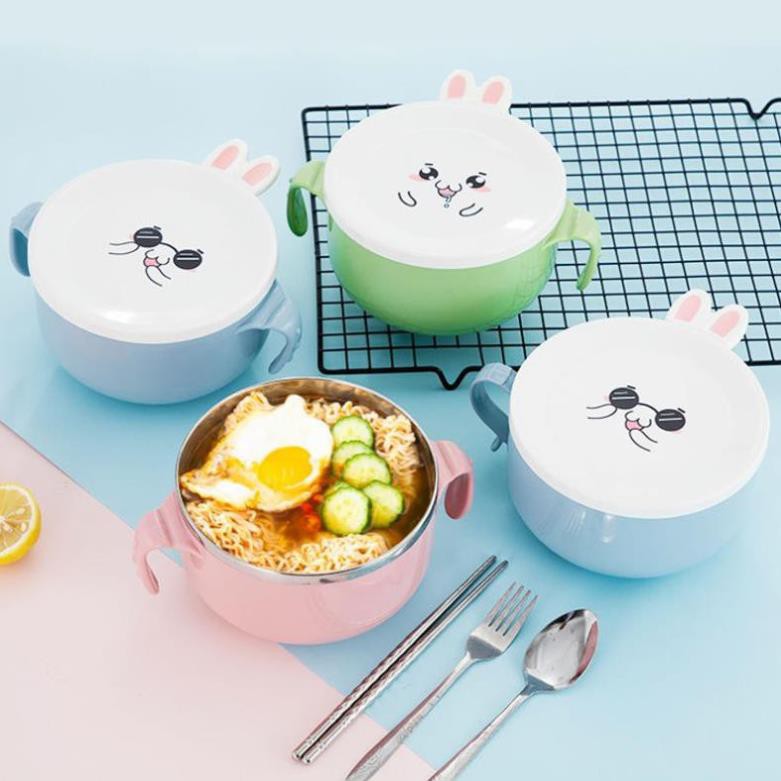 Bát ăn dặm inox tai thỏ
