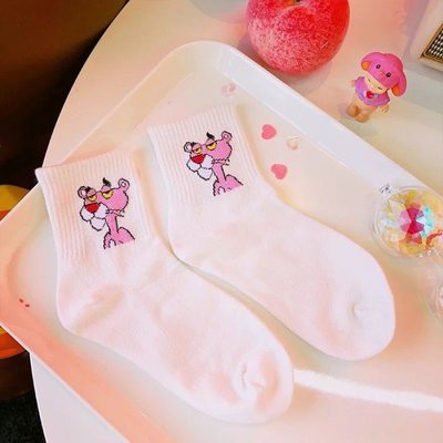 Vớ cổ cao, tất vớ nam nữ, họa tiết hình báo hồng