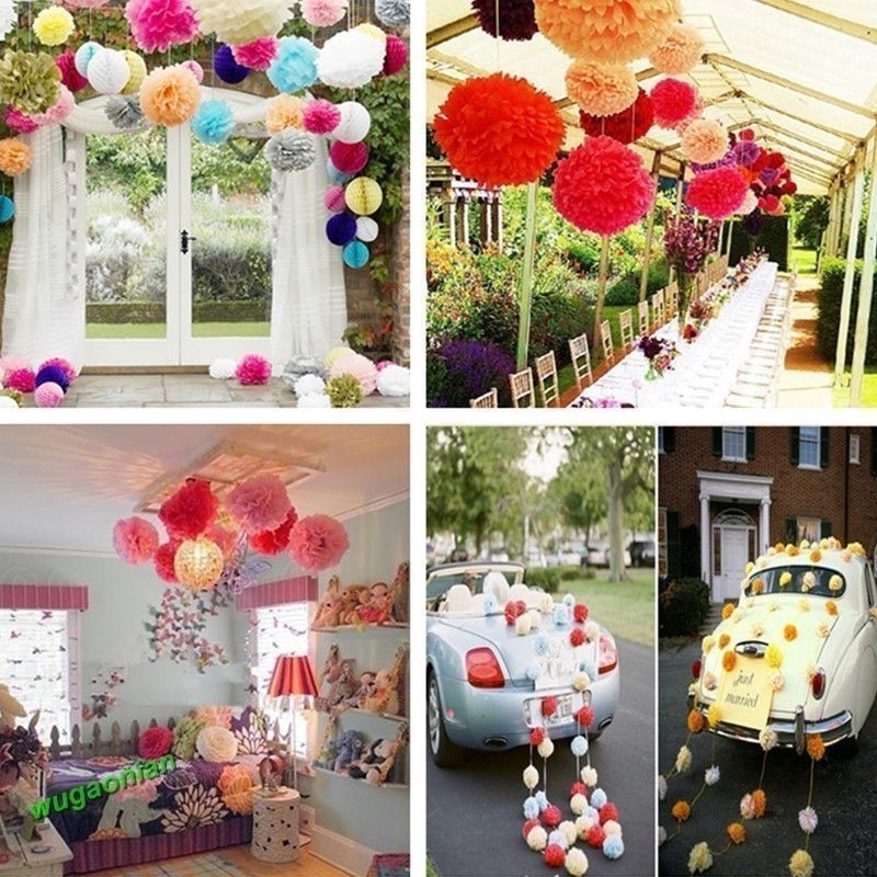 Quả cầu hoa giấy 25cm dùng cho trang trí tiệc, lễ hội