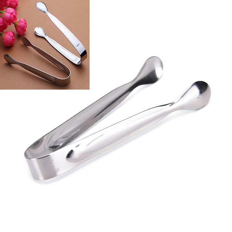 Kẹp Gắp Đá / Cà Phê Bằng Thép Không Gỉ Màu Bạc 4 Cái