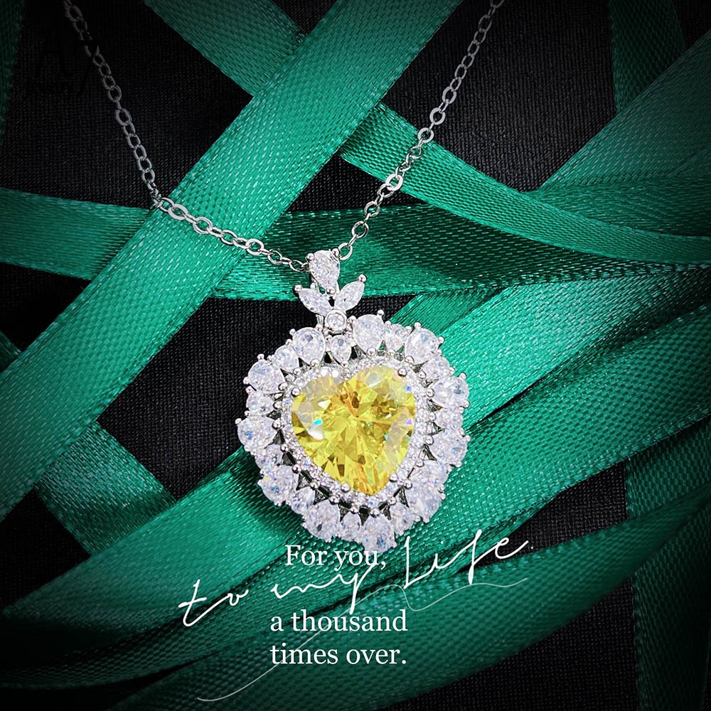 Vòng cổ Mặt Trái Tim Đính Đá A7 Nhiều Màu Sắc