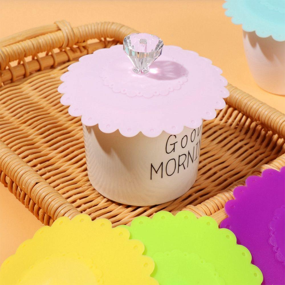 YIYU Nắp Đậy Cốc Thủy Tinh Bằng Silicon Cách Nhiệt Chống Tràn Tiện Dụng Ốp