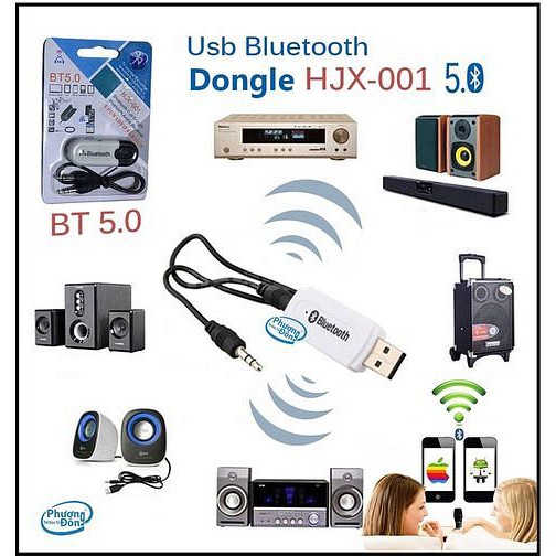 ✔️[Tốc độ 5.0] USB Bluetooth DONGLE 5.0 HJX 001 loại 1 không nhiễu - dùng cho loa,mixer, equalizer, amply, mic