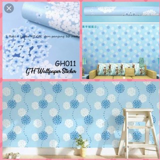 10M giấy dán tường sẵn keo bồ công anh xanh dài 10m rộng 45cm