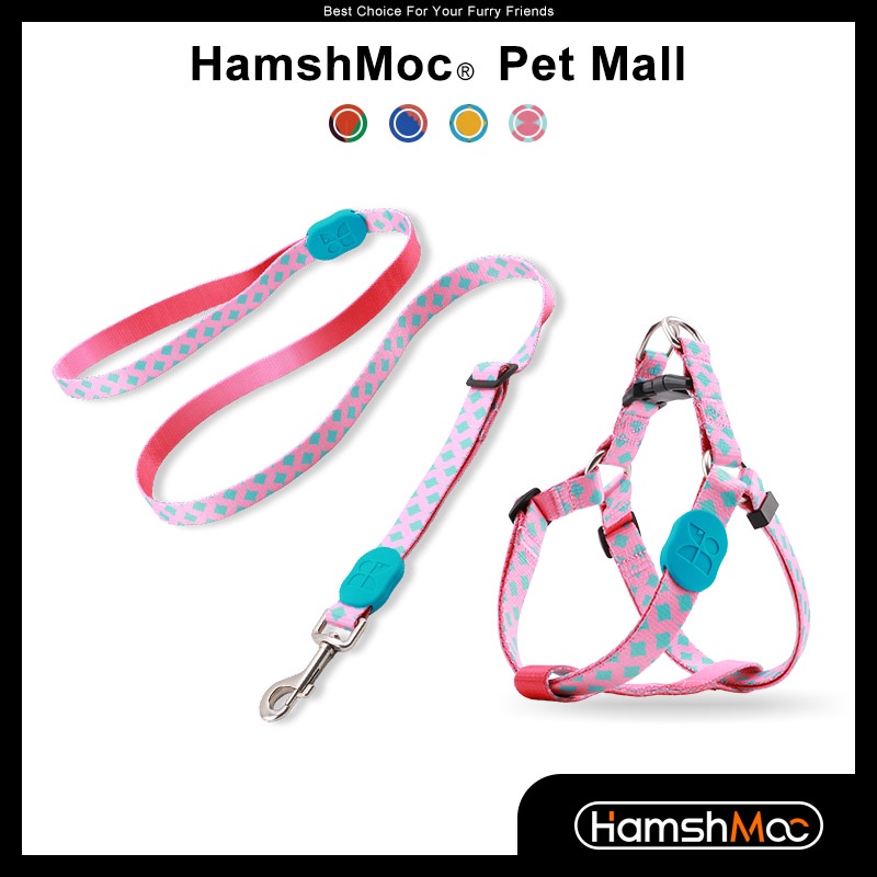 HamshMoc Bộ Dây Dắt Thú Cưng Đi Dạo Bằng Nylon Chắc Chắn Có Thể Điều Chỉnh