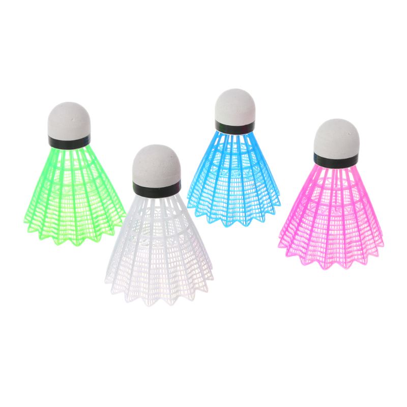 4 Quả cầu lông bằng nhựa có đèn LED phát sáng ban đêm