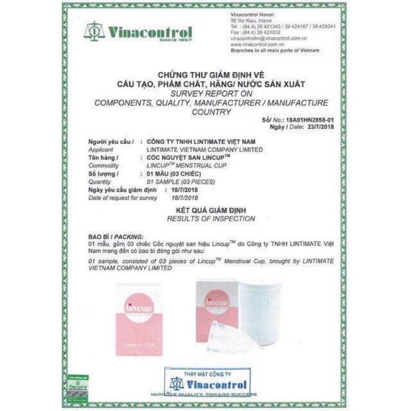 Cốc nguyệt san Lincup chính hãng nhập khẩu từ Mỹ