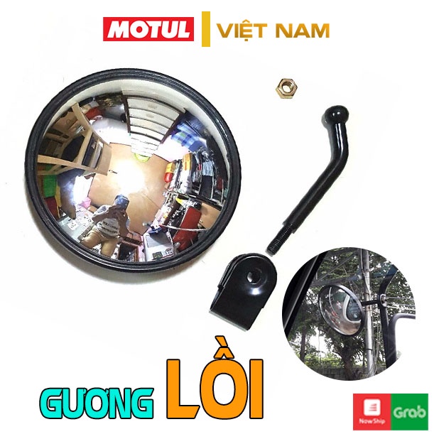 Gương chiếu hậu xe máy, xe tải thời trang mẫu cầu lồi khổng lồ cho AB, SH, SH Mode, Wave,…