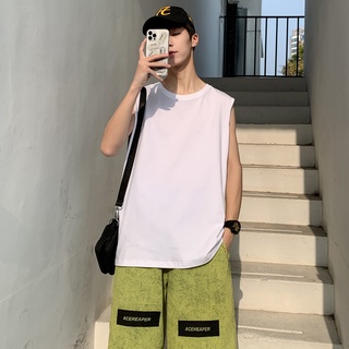 ✦AFFLIGA✦ Áo Thun Thể Thao Không Tay Màu Sắc Đơn Giản Thoải Mái Phong Cách Hàn Quốc Cho Nam Giới
