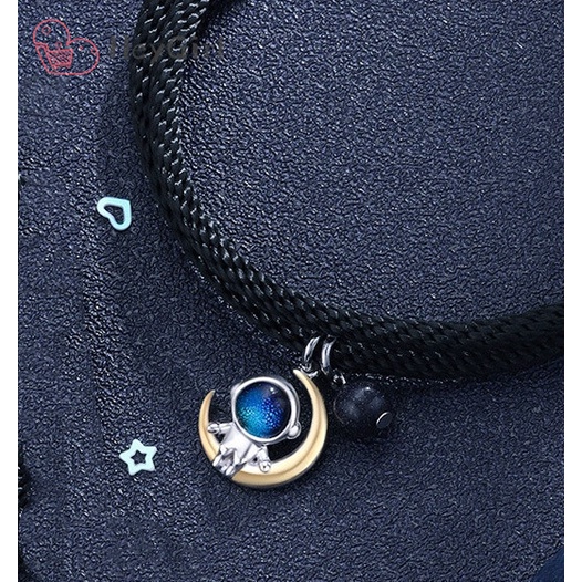 925 bạc sapphire cặp đôi vòng tay không gian