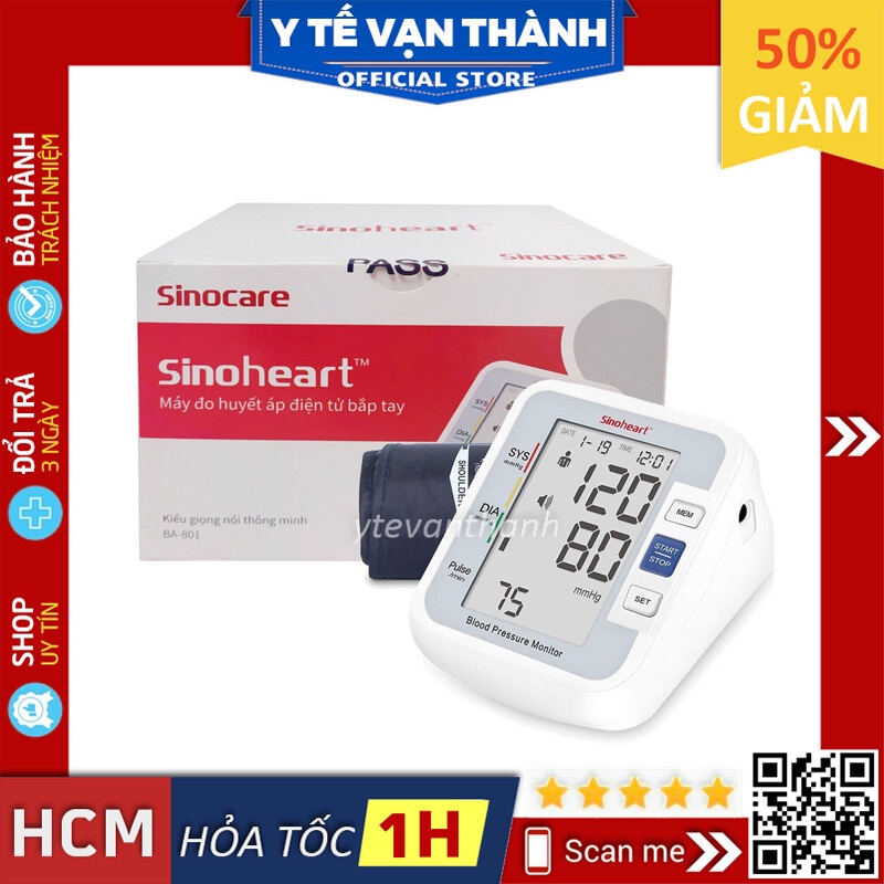 ✅ Máy Đo Huyết Áp Bắp Tay- Sinocare Sinoheart BA-801 -VT0524