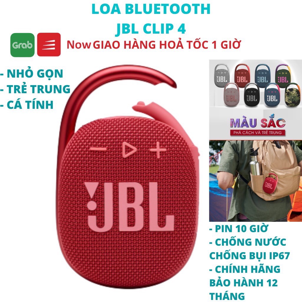 [Trend]Loa BLUTOOTH JBL Clip 4  5.1  Mini Clip4 Loa Trầm Ngoài Trời Chống Nước IP67 Di Động Có Móc - BẢO HÀNH ĐỔI MỚI