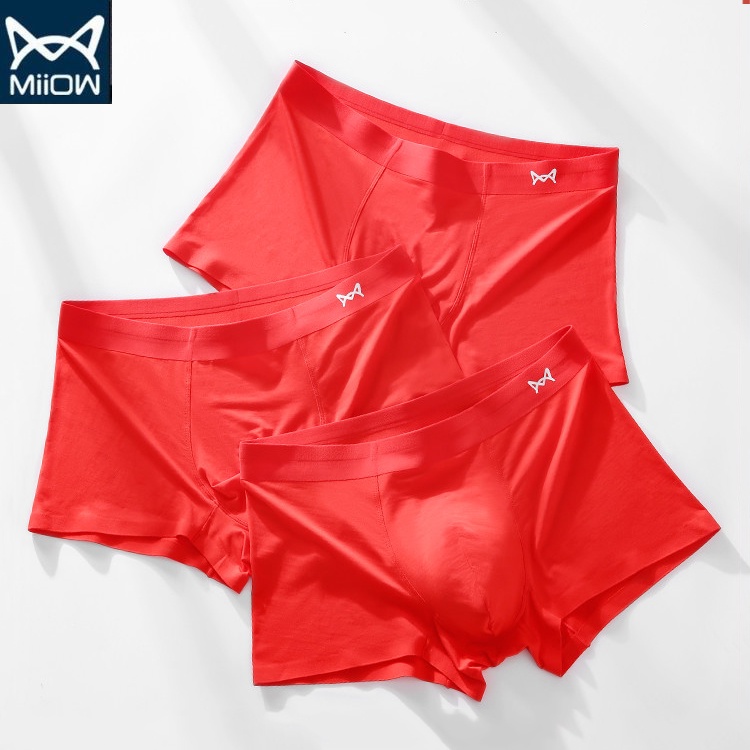 Hộp 3 quần sịp boxer nam Miiow modal thoáng khí kháng khuẩn thấm hút mồ hôi tốt