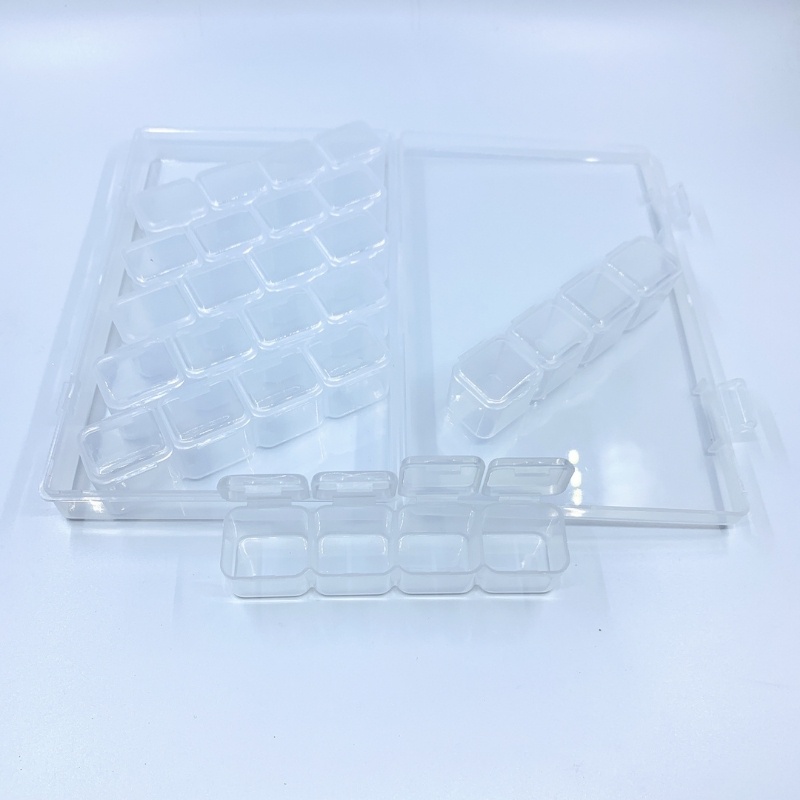 Hộp 28 khay đựng Charm Bông Đá _ Nhựa PVC dẻo không bể khi rớt _ hàng xuất