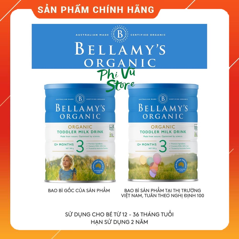 [Giá Ưu Đãi] Sữa Bellamy's Organic Số 1,2,3,4,Mama - 900g