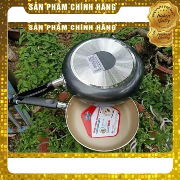 Bộ chảo siêu chống dính sunhouse (24 -16 cm) màu sambanh bắt mắt combo 2 chiếc DrbStore