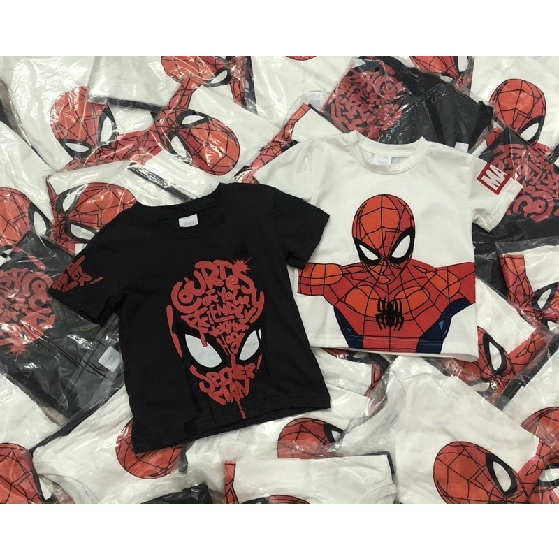 Set 2 áo cộc tay nhện next cho bé trai màu trắng - chì size từ 10-24 cân