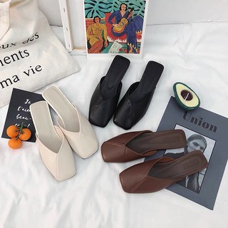 (Order) Dép sục mũi vuông (giả cói)