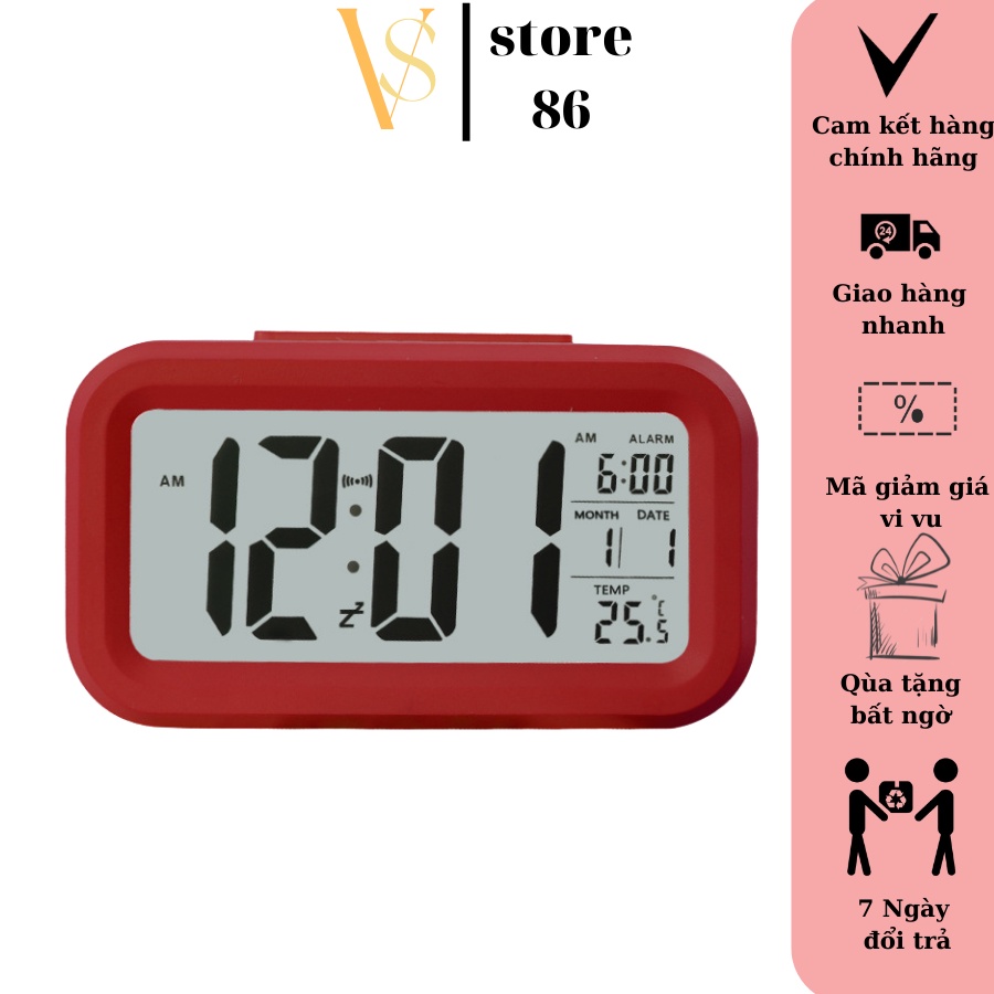 Đồng hồ báo thức đa năng điện tử để bàn màn hình LCD đa chức năng VS STORE