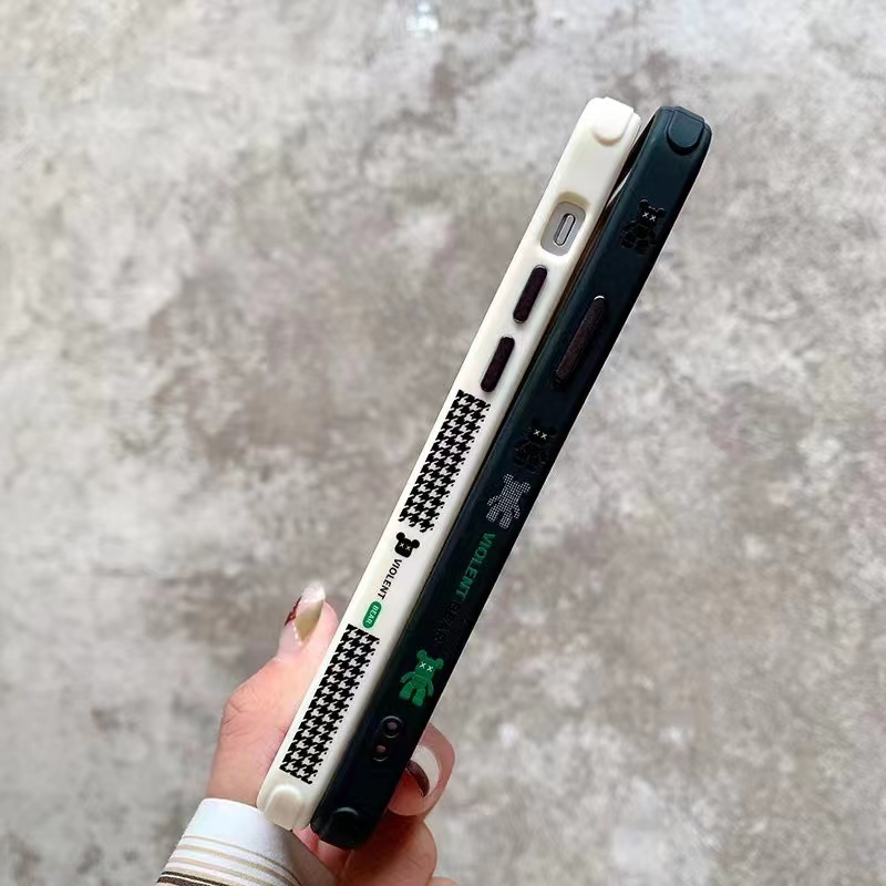Ốp Điện Thoại In Hình Gấu Và Gạch Cho iphone 13 12 11 Pro MAX i13 13pro i11 iX X 7plus 8plus XR Xs MAX 12Pro