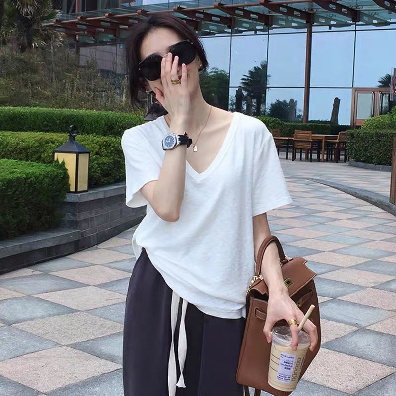 Áo thun tay ngắn dáng rộng thiết kế thời trang mùa hè cho nữ