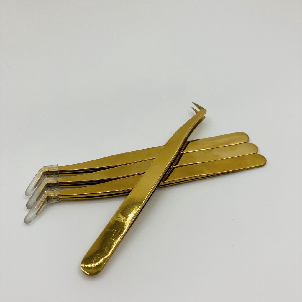 nhíp nối mi volume vàng (mũi vuông)_ dụng cụ nối mi _ mi fan _THÚY HÀ