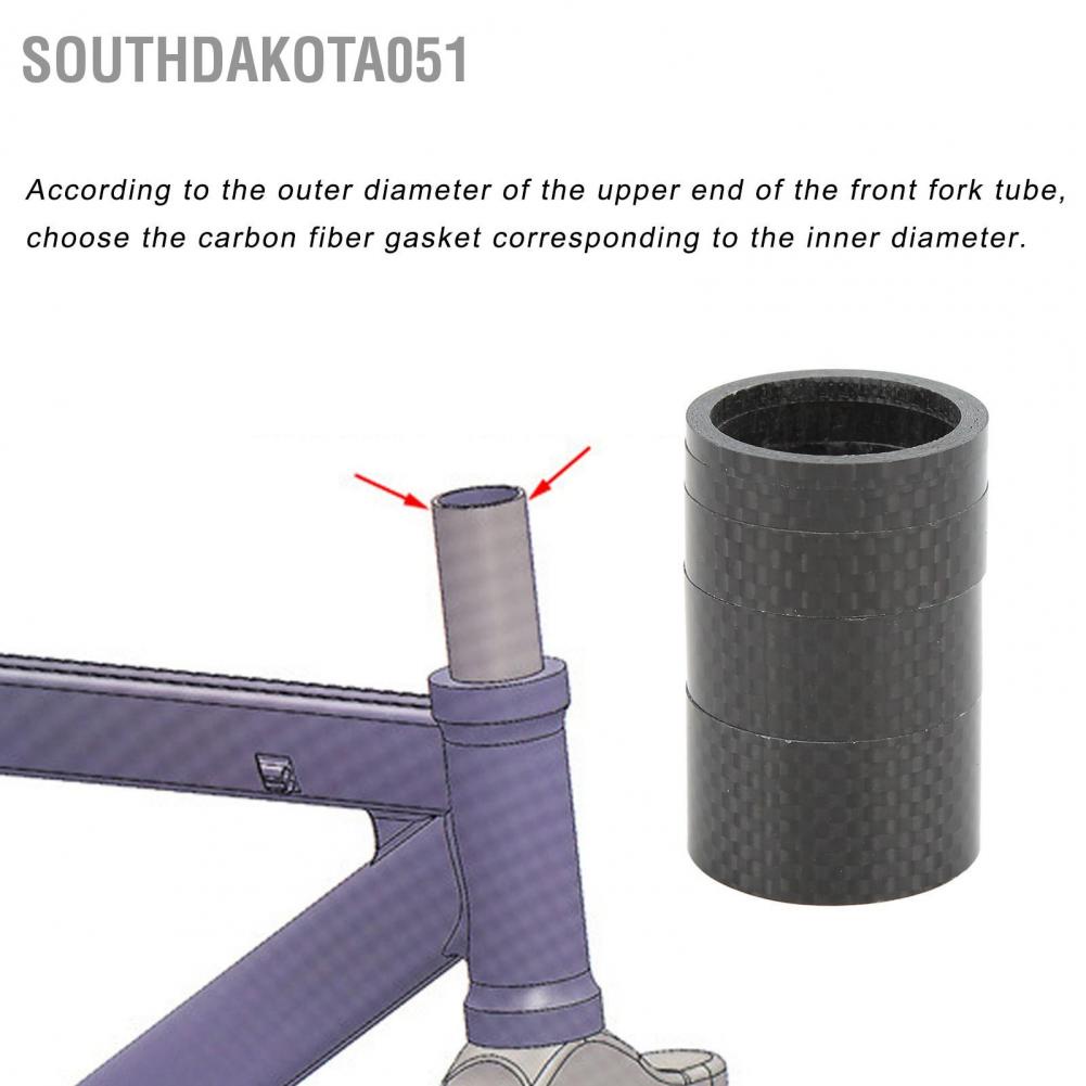Hàng Sẵn Set 5 Vòng đệm điều chỉnh bát phuộc phía trước xe đạp bằng sợi carbon OD2 28,6mm（3/5/10/15/20mm)【Southdakota051】