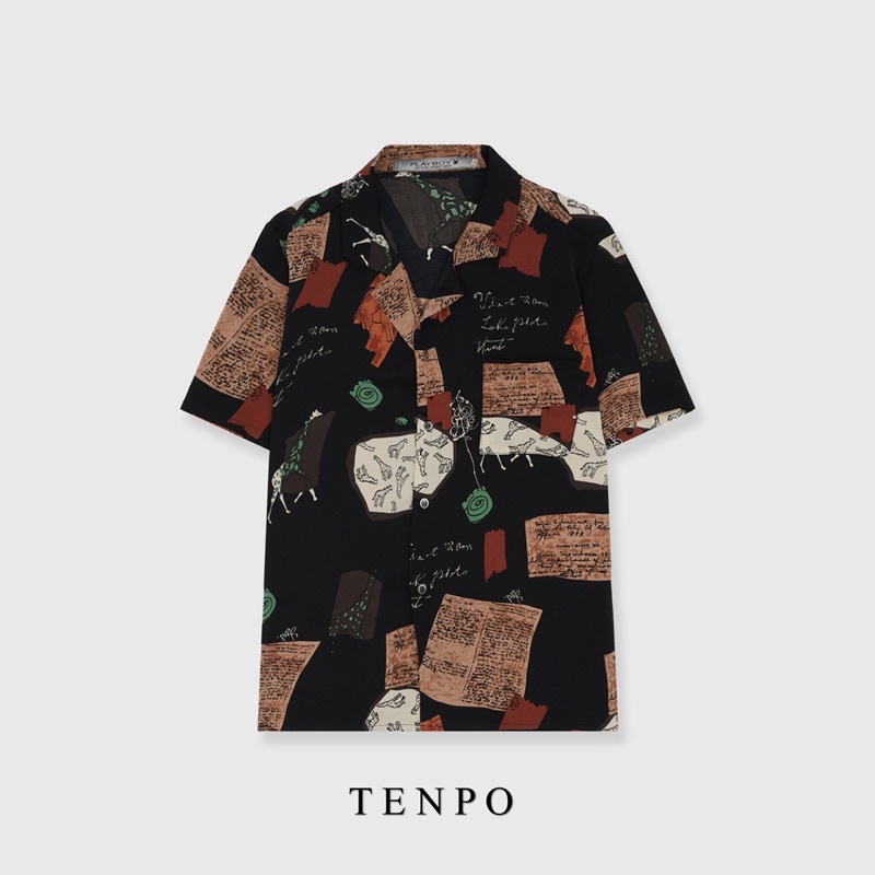 Áo sơmi cộc tay TENPO hoạ tiết | Cuban shirt nam hot hit