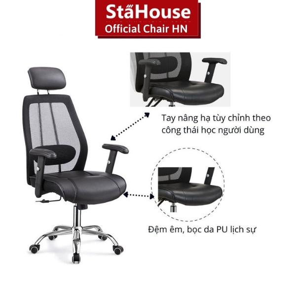 Ghế Công Thái Học Tựa Đầu Ngả Lưng Làm Việc Tại Nhà GVP713 Stahouse Official Chair HN