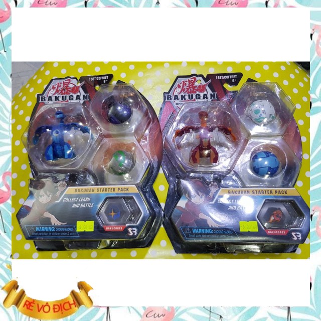 Vỉ đồ chơi 3 con Siêu chiến binh Bakugan- BIẾN HÌNH ĐẸP