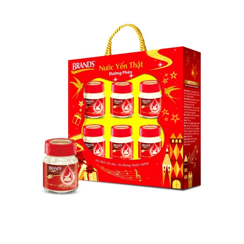 Hộp Quà 5 Chai Nước Yến Thật BRAND'S Đường Phèn (42ml/Chai)