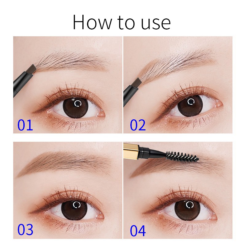 0.18g Bút kẻ lông mày PFFEE 2 trong 1 siêu chống nước lâu phai