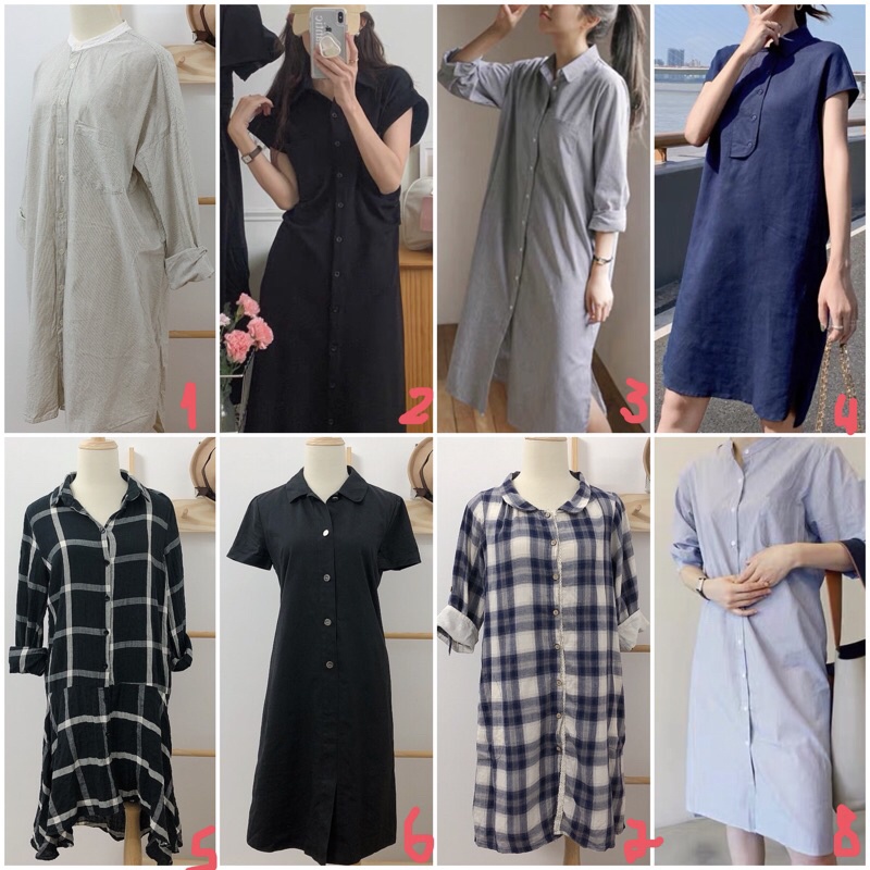 Đầm sơ mi hiệu Uni xinh bá cháy dưới 70 kg