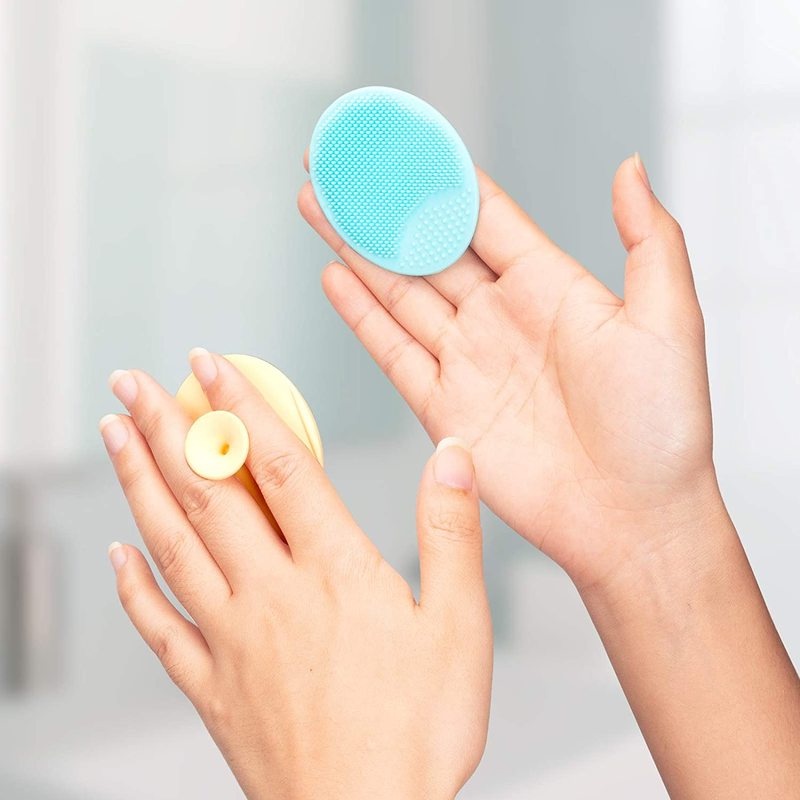 1 Cọ Bàn Chải Silicone Hình Oval Làm Sạch Sâu Loại Bỏ Mụn Đầu Đen