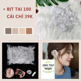 100 cái bịt tai dùng 1 lần-chụp tai chống nước-hỗ trợ nhuộm tóc và làm hoá chất