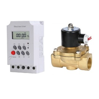 Bộ tưới cây tự động gồm hẹn giờ và van điện từ phi 21mm