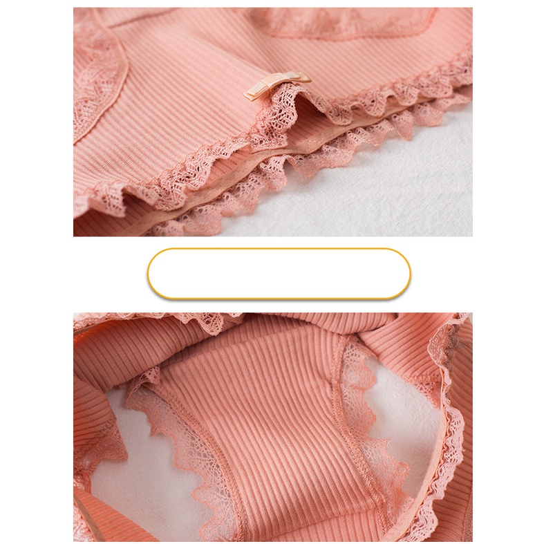 Quần lót nữ cotton tăm cao cấp thoáng khí co giãn viền ren kháng khuẩn 99- HaSong