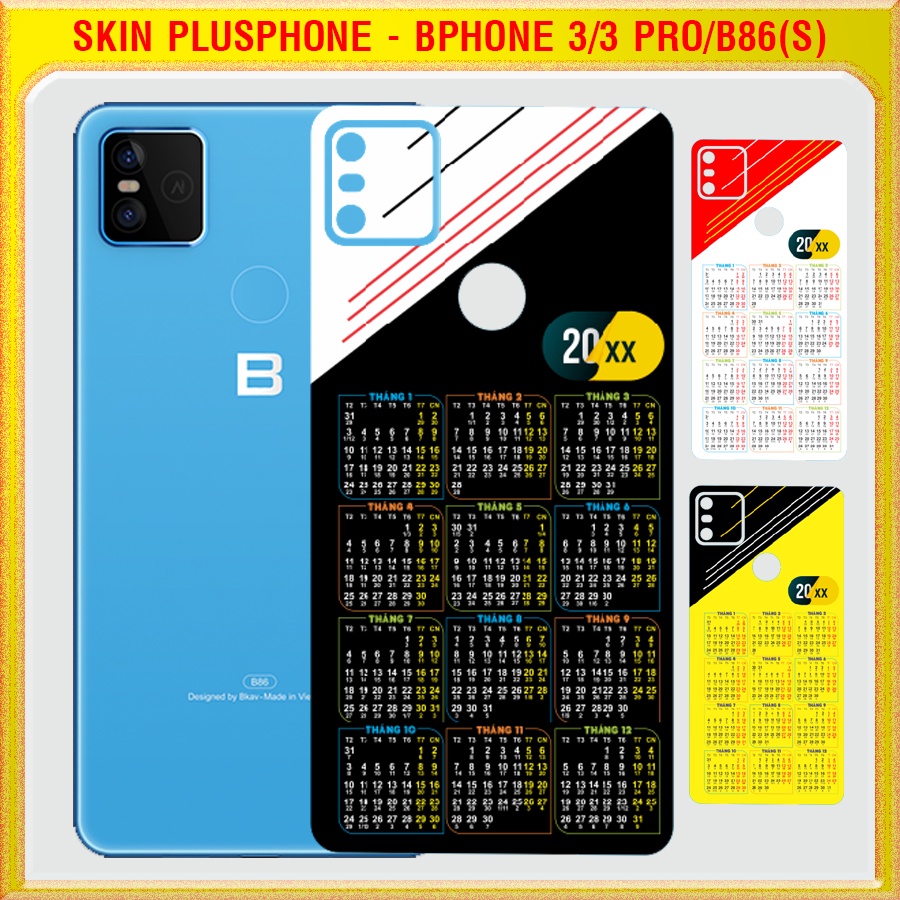 Dán Skin mặt sau lịch vạn niên cho Bphone 3, 3 Pro, Bphone B86, B86s