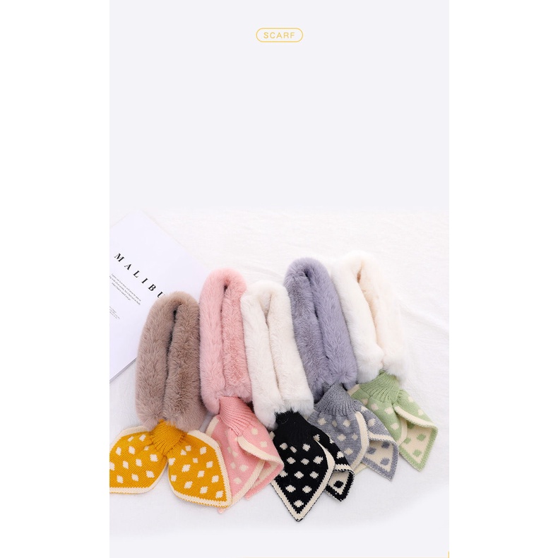 Khăn quàng cổ cho bé gái siêu ấm siêu cute chất liệu mềm mịn túi đựng zip